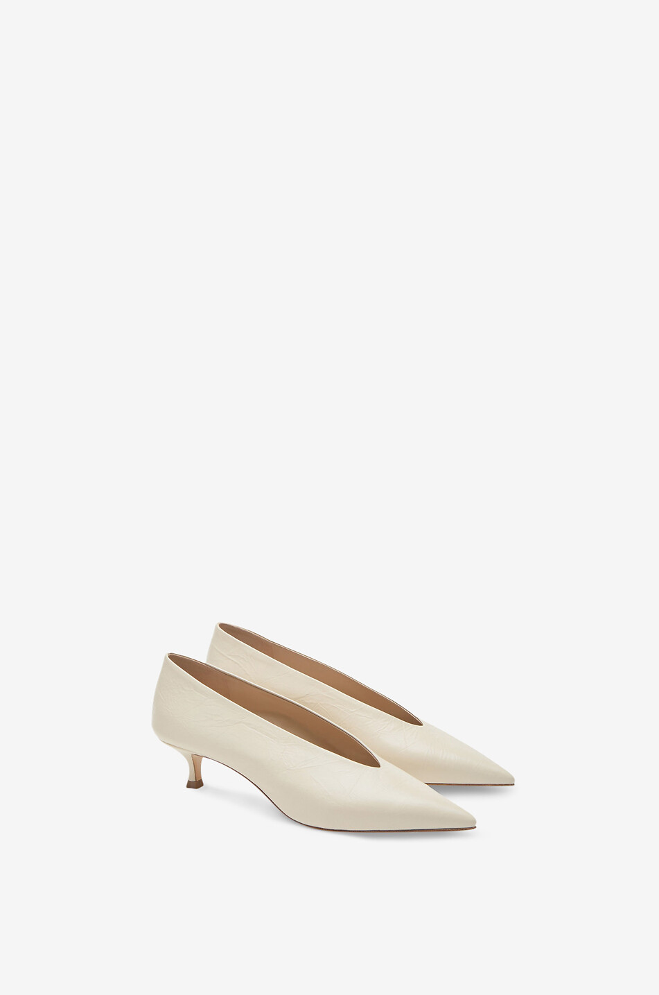 LE MONDE BERYL Babouche Kitten leather stiletto heels Women EGGSHELL 2