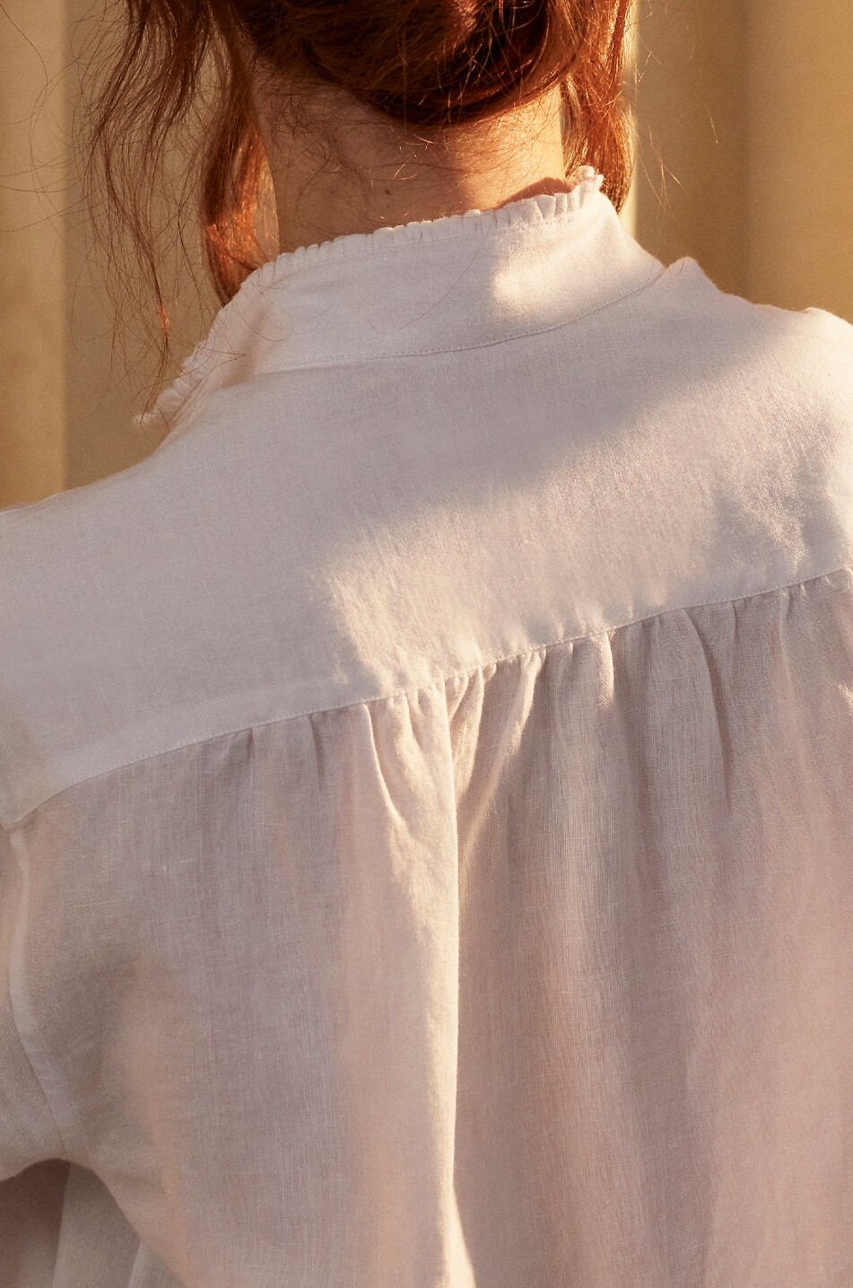 BOURRIENNE PARIS X Hemd mit Stehkragen aus Leinen Boudoir Damen WEISS 4