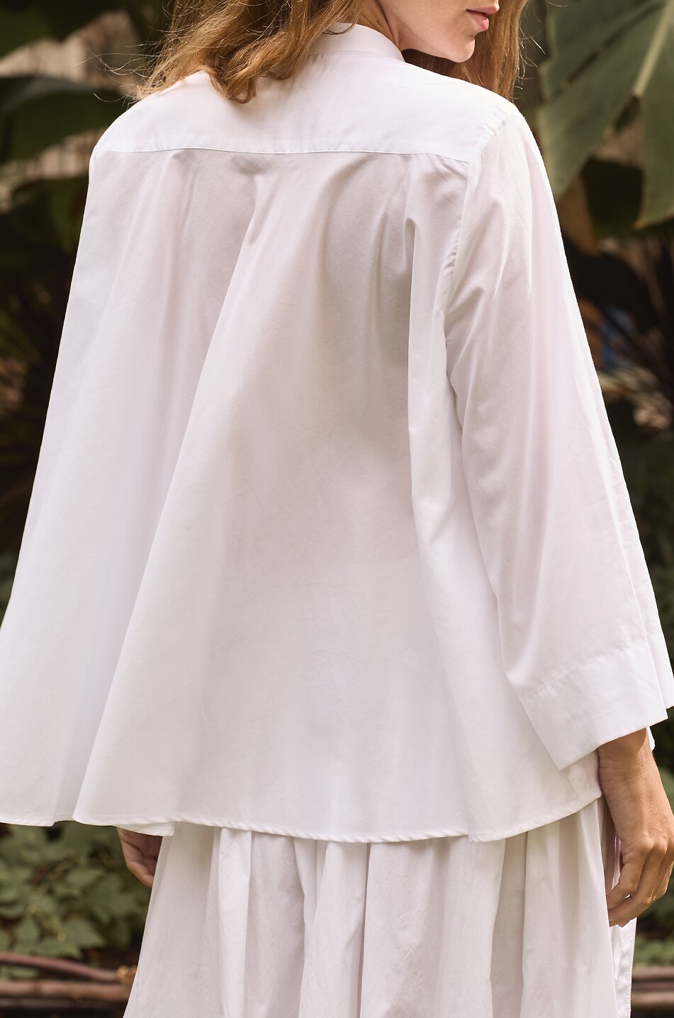BOURRIENNE PARIS X Hemd mit Stehkragen aus Baumwollpopeline Vaporeuse Damen WEISS 3
