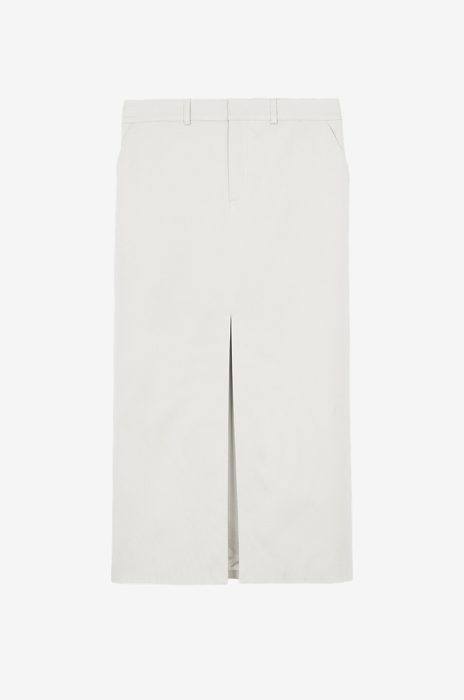 THE FRANKIE SHOP Midi-Rock mit Schlitz aus Viskose Maybelle Damen CREMEFARBEN 1