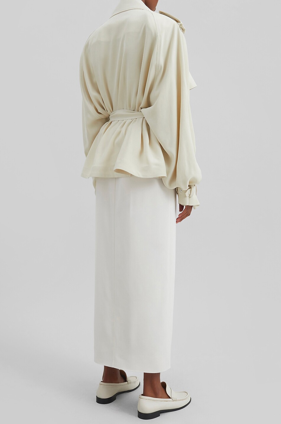 THE FRANKIE SHOP Midi-Rock mit Schlitz aus Viskose Maybelle Damen CREMEFARBEN 8