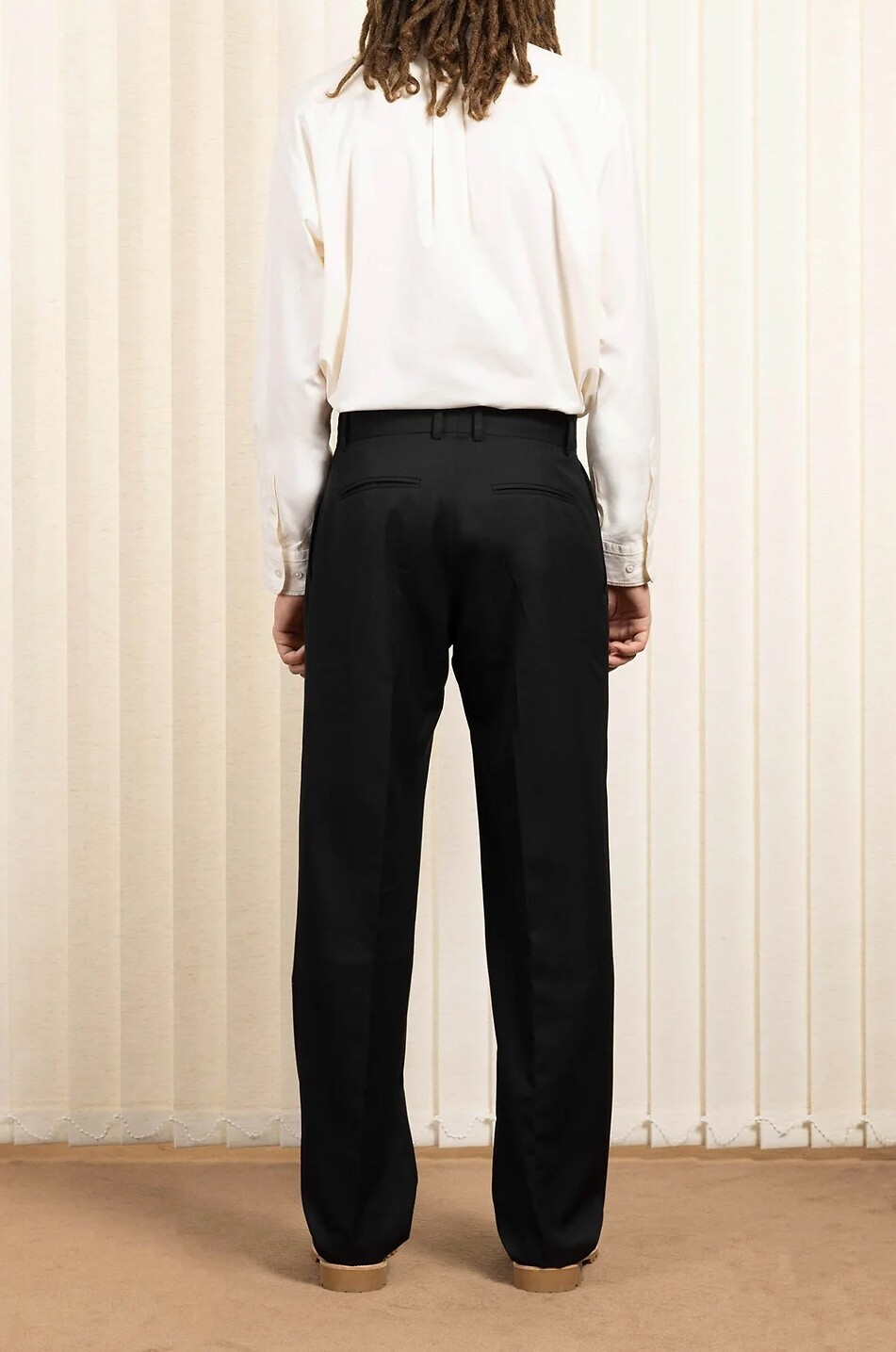 DROLE DE MONSIEUR Le Pantalon Golfeur pleated straight-leg trousers in blended virgin wool Men BLACK 4