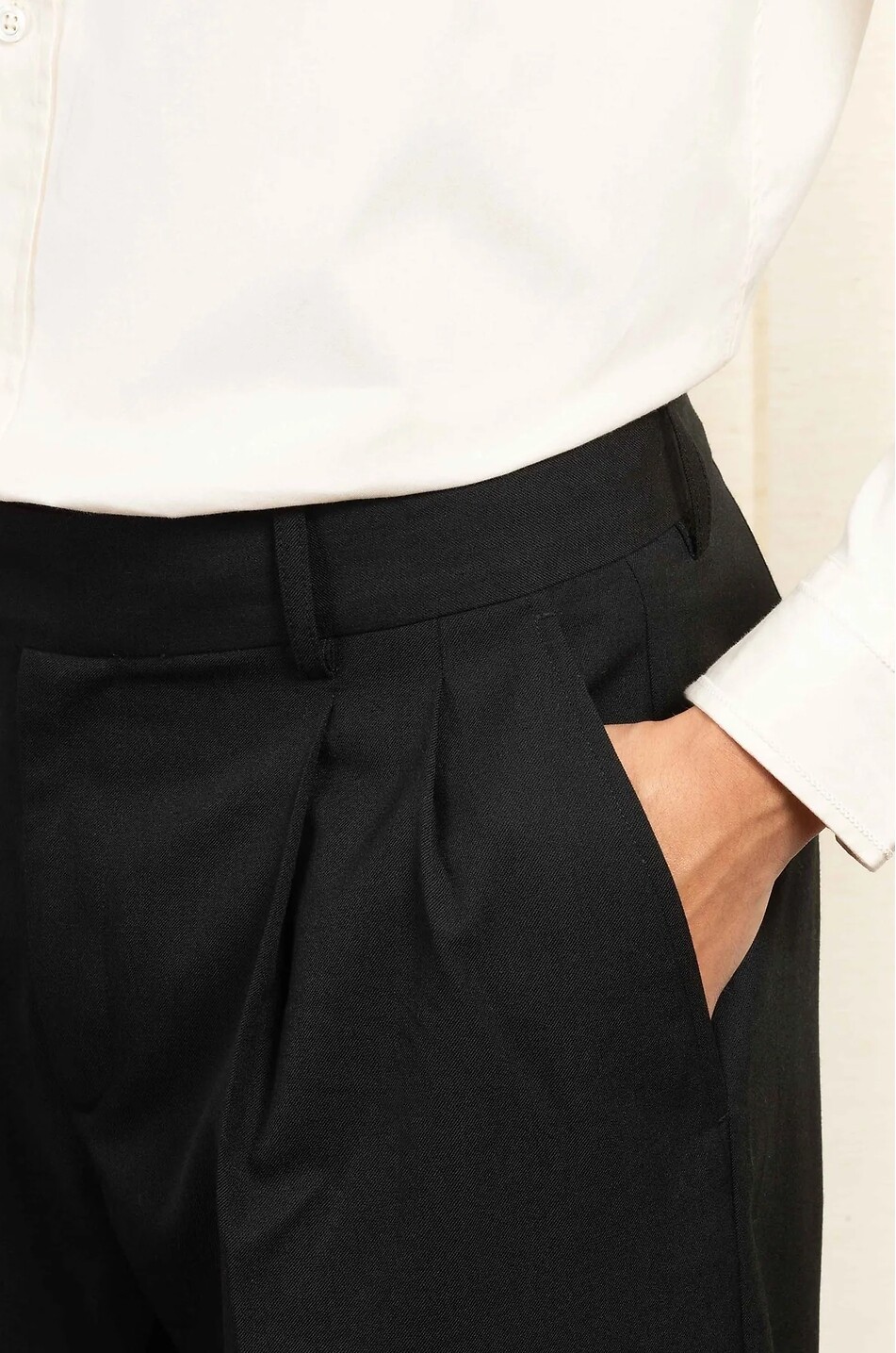 DROLE DE MONSIEUR Le Pantalon Golfeur pleated straight-leg trousers in blended virgin wool Men BLACK 5
