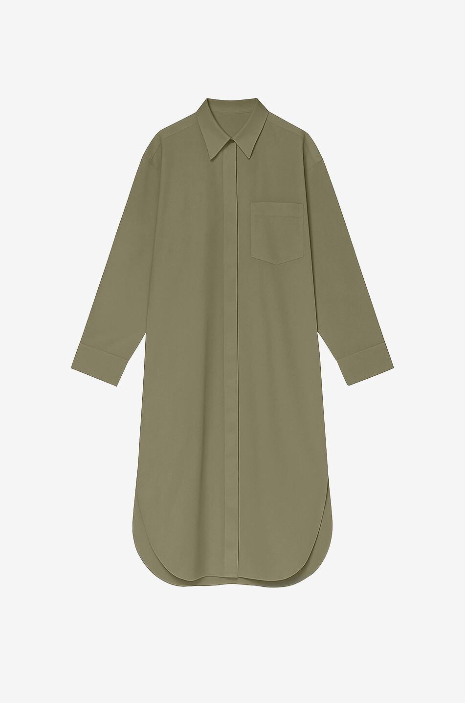 Bloom cotton poplin midi shirt dress