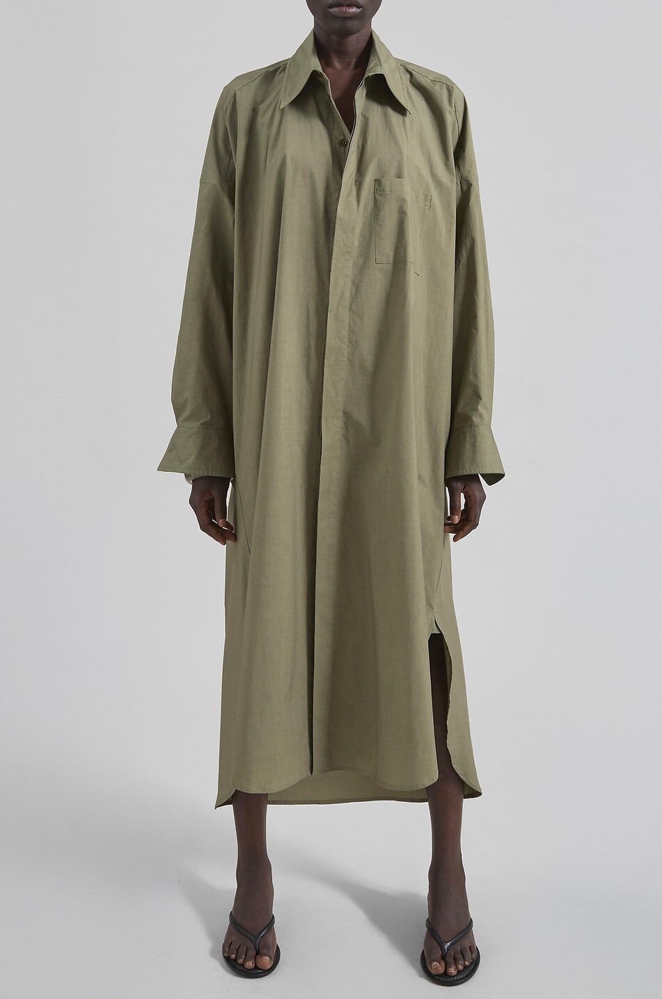 THE FRANKIE SHOP Bloom cotton poplin midi shirt dress Women KHAKI 2