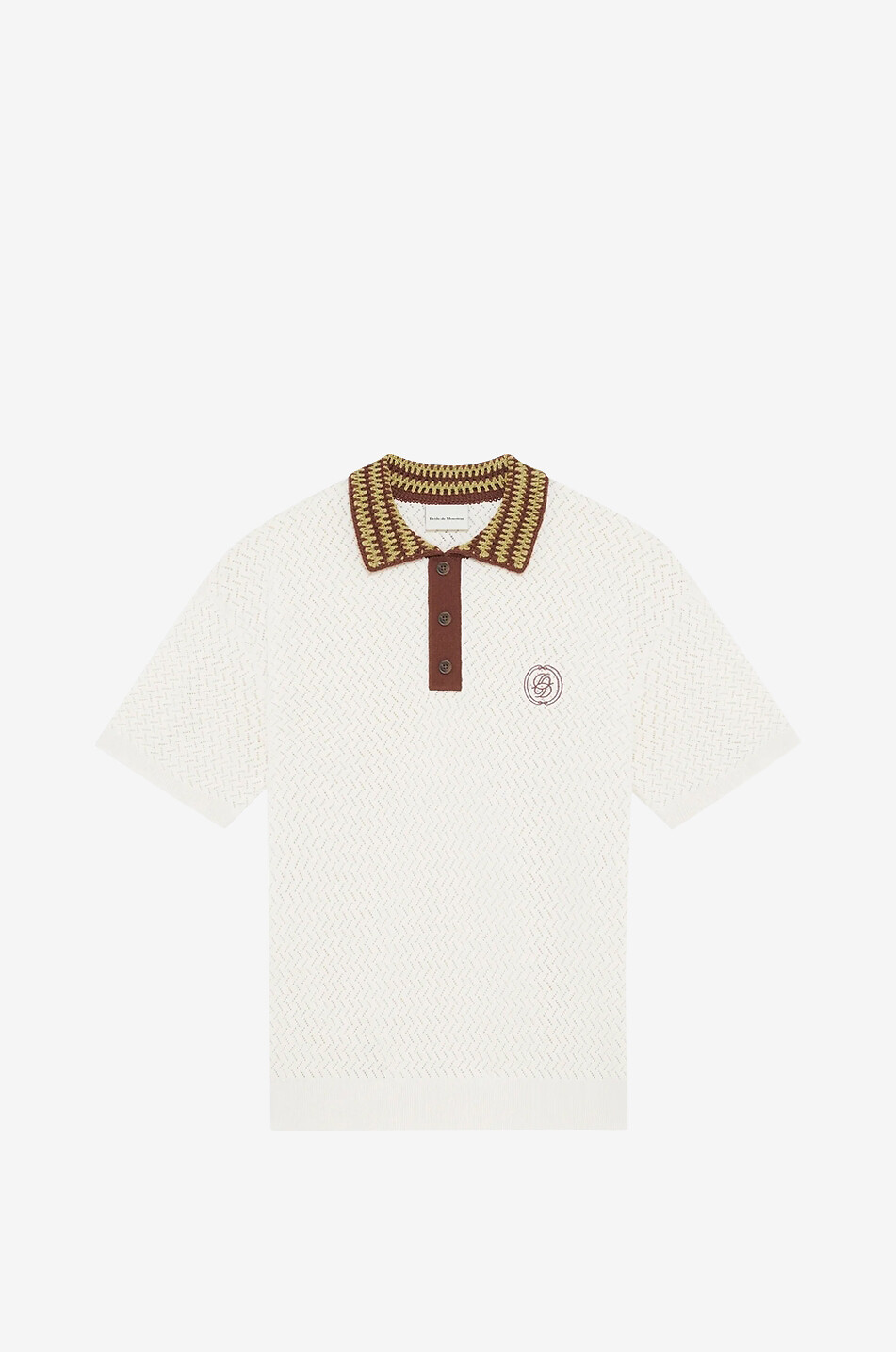 DROLE DE MONSIEUR Polo aus Baumwoll-Lochmaille Herren CREMEFARBEN 1