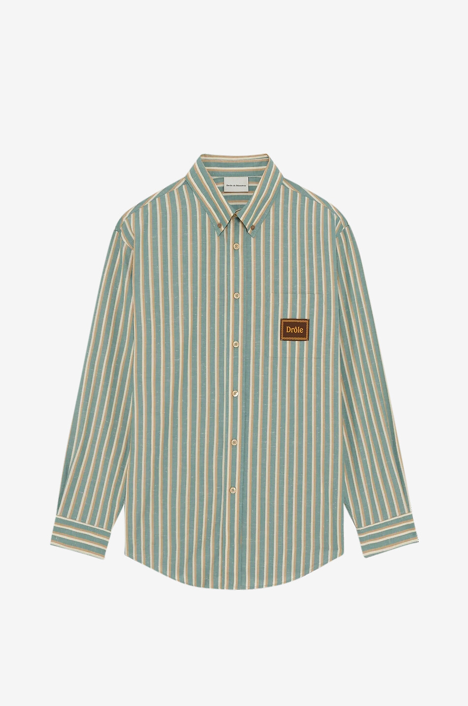 Chemise rayée à col américain en coton