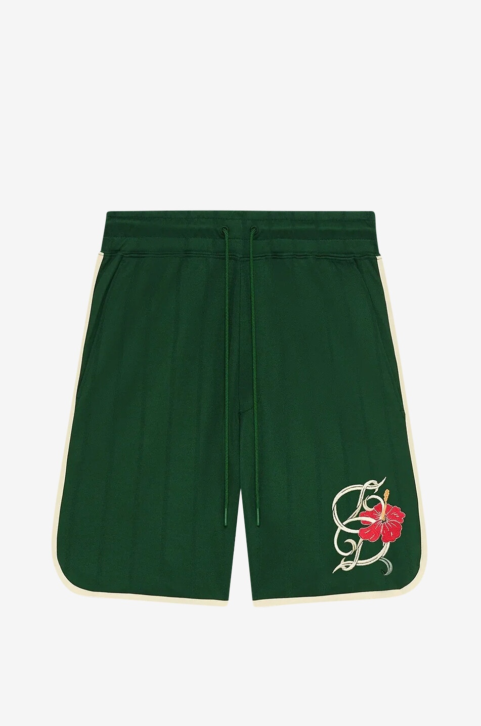 D Hibiscus cotton jersey shorts with embroidered logo