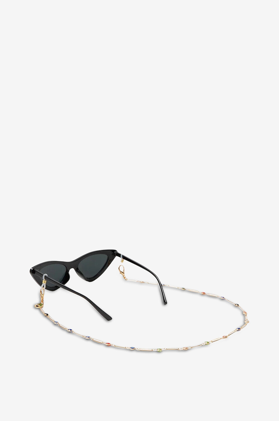 Chaîne de lunettes dorée à pierres Suri