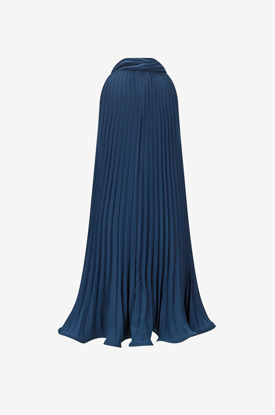 AKRIS PUNTO Long-sleeved flared pleated jersey dress Women DARK BLUE 2