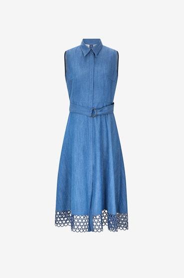 veronica beard ruben denim midi dress Veronica Beard - Cornflower Ruben Midi Dress