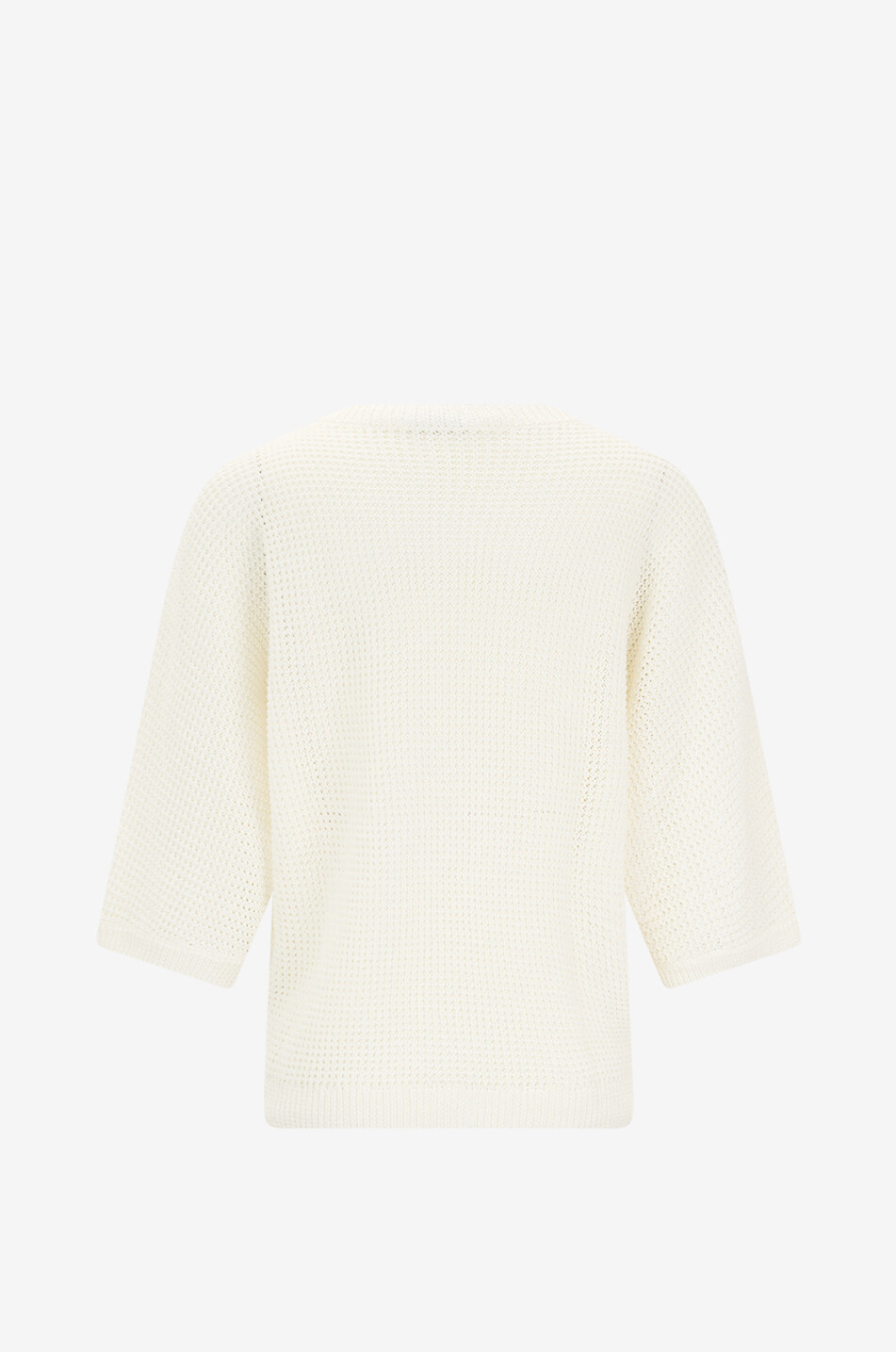 AKRIS PUNTO Pull à col rond en lin et coton Femme BLANC CASSE 2