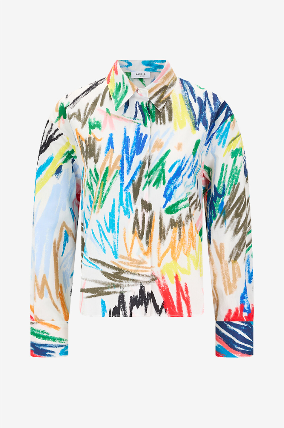 AKRIS PUNTO Hemd mit Print aus Baumwollpopeline Scribble Mania Damen BUNT 1