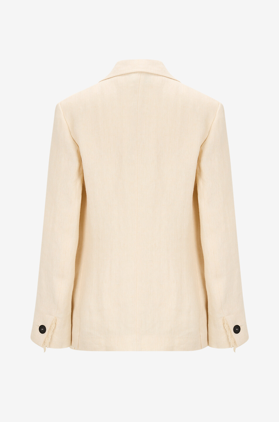 ANTONELLI FIRENZE Finnegan fringed chevron fitted linen blazer Women BEIGE 2