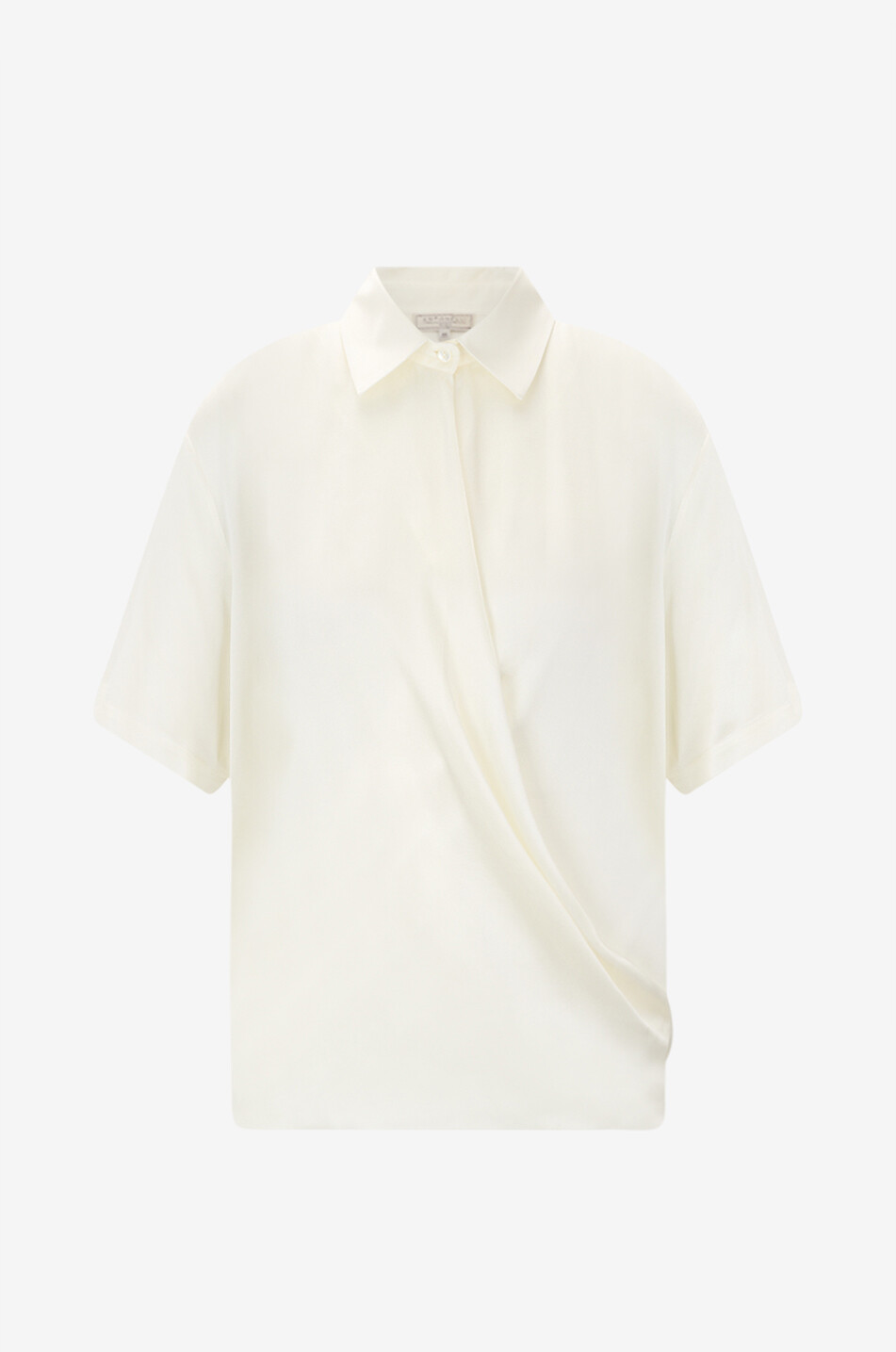 ANTONELLI FIRENZE Ciliegia silk short-sleeved wrap shirt Women EGGSHELL 1
