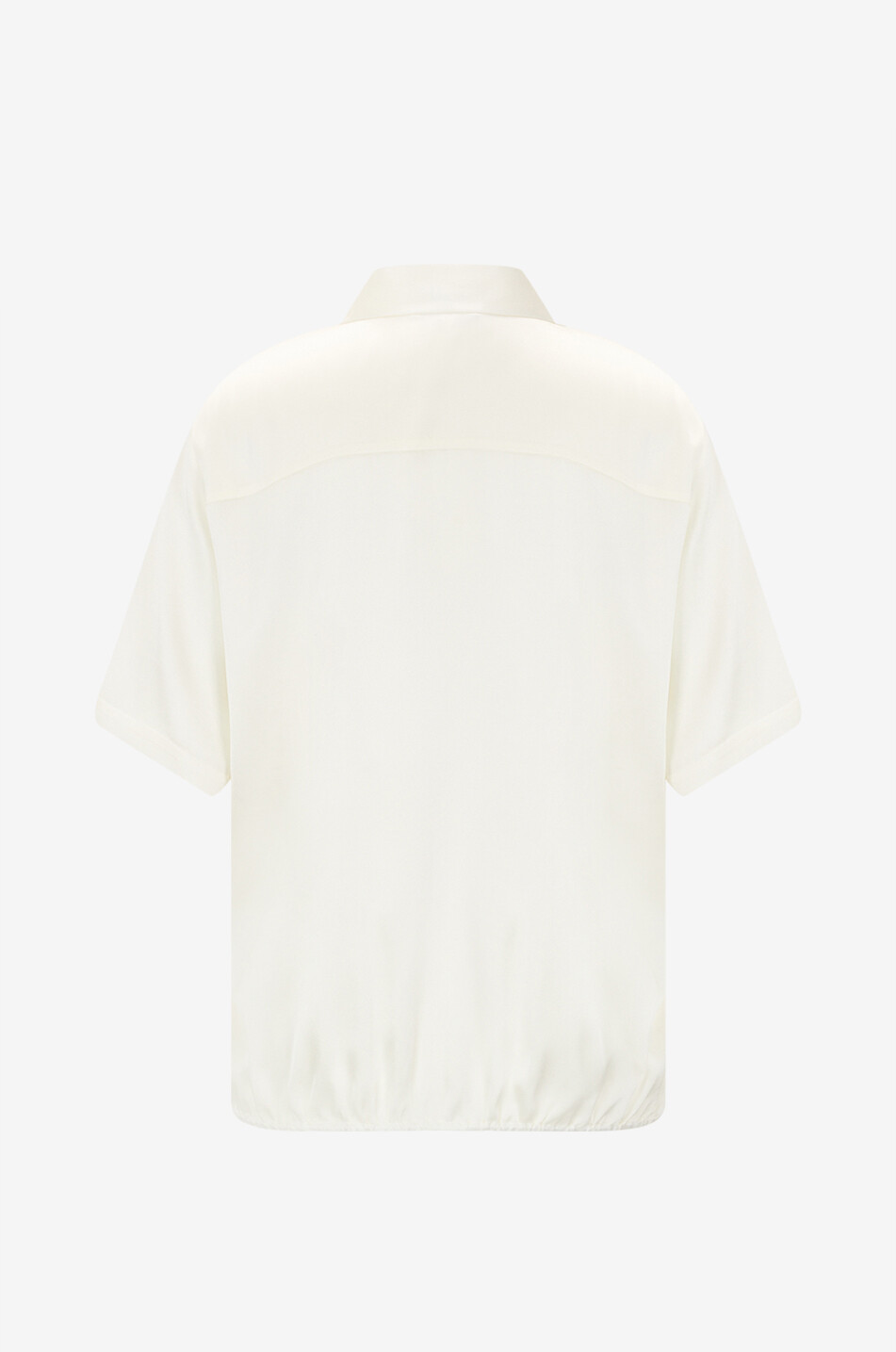 ANTONELLI FIRENZE Ciliegia silk short-sleeved wrap shirt Women EGGSHELL 2