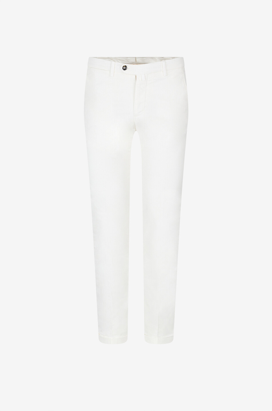 Pantalon chino slim en gabardine à revers