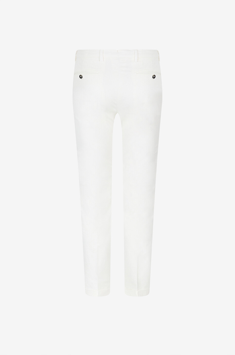 B SETTECENTO Pantalon chino slim en gabardine à revers Homme BLANC CASSE 2