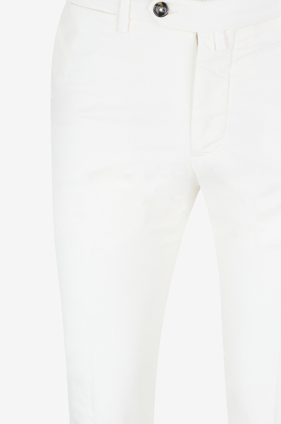 B SETTECENTO Pantalon chino slim en gabardine à revers Homme BLANC CASSE 3