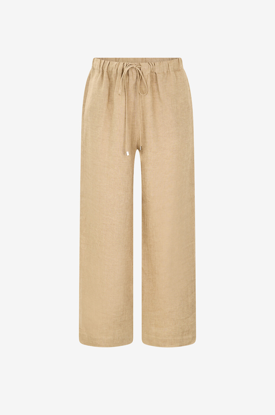 Weite gerade Hose mit Kordelzug aus Leinen Svezia