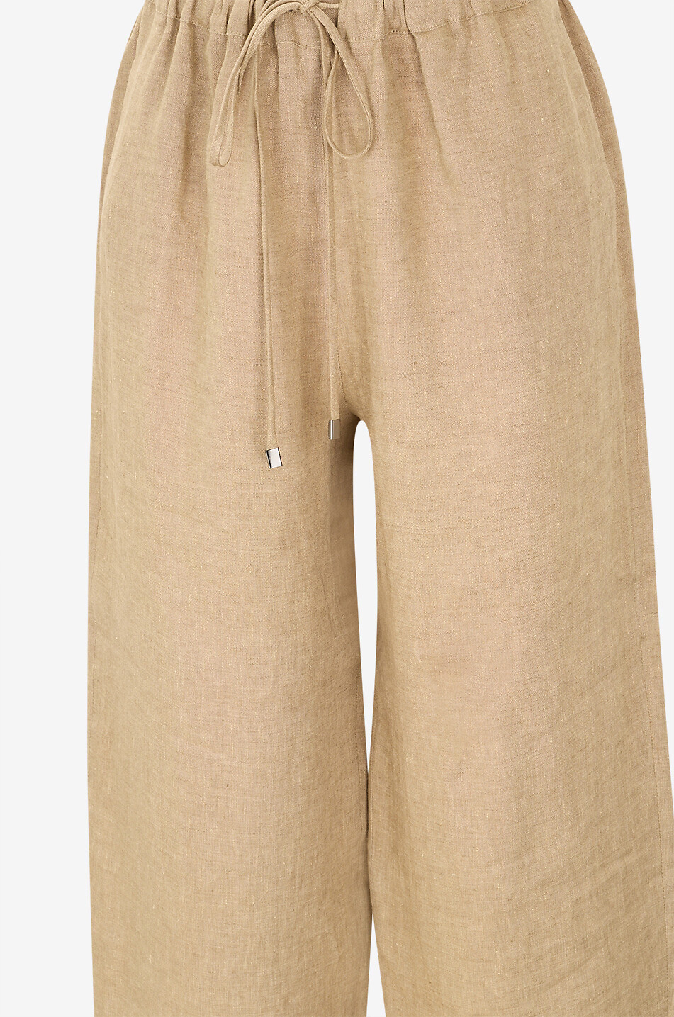 ANTONELLI FIRENZE Weite gerade Hose mit Kordelzug aus Leinen Svezia Damen KHAKI 3