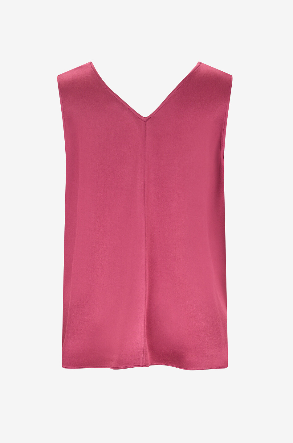 ANTONELLI FIRENZE Top à col V sans manches en crêpe Bergamo Femme ROSE FONCÉ 2