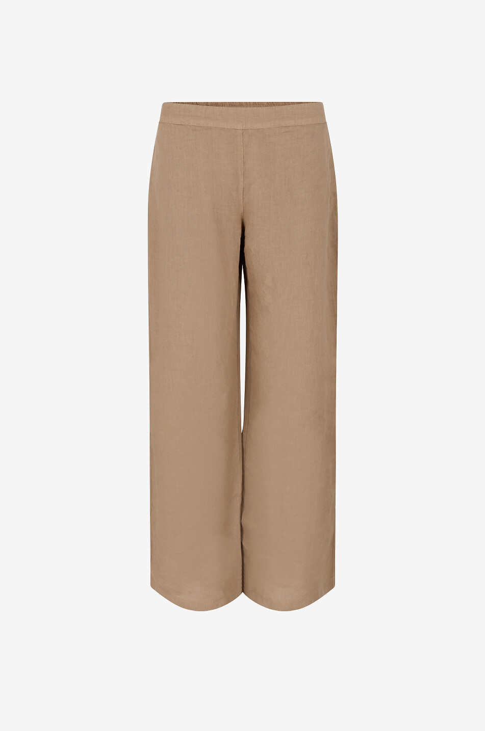 Wide-leg straight linen trousers