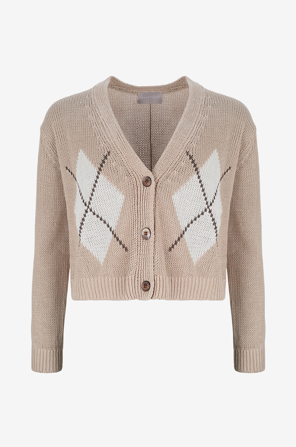 Cardigan à col V en maille de lin