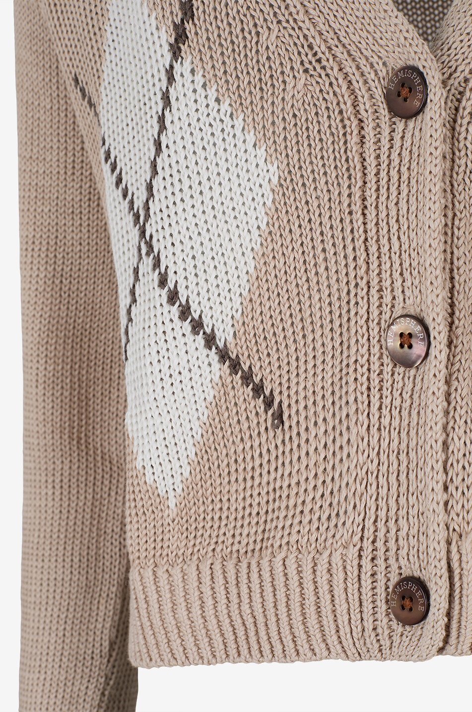 HEMISPHERE Cardigan à col V en maille de lin Femme BEIGE 3