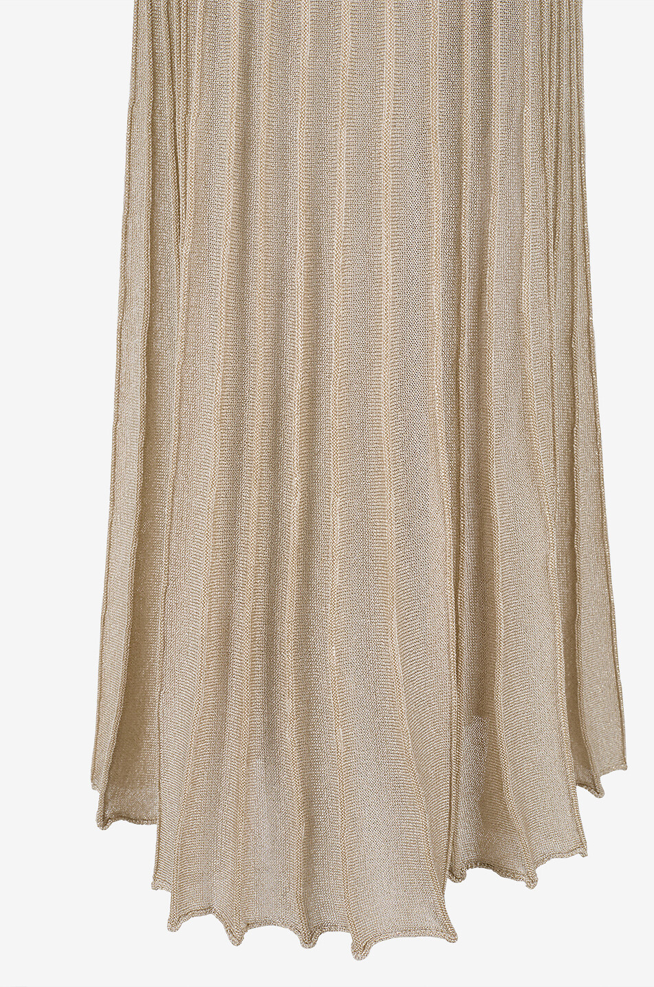 BONGENIE Long flared skirt in sequinned knit Women BEIGE 3