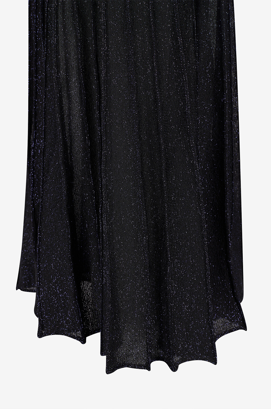 BONGENIE Langer ausgestellter Rock aus Paillettenstrick Damen BLAU 3