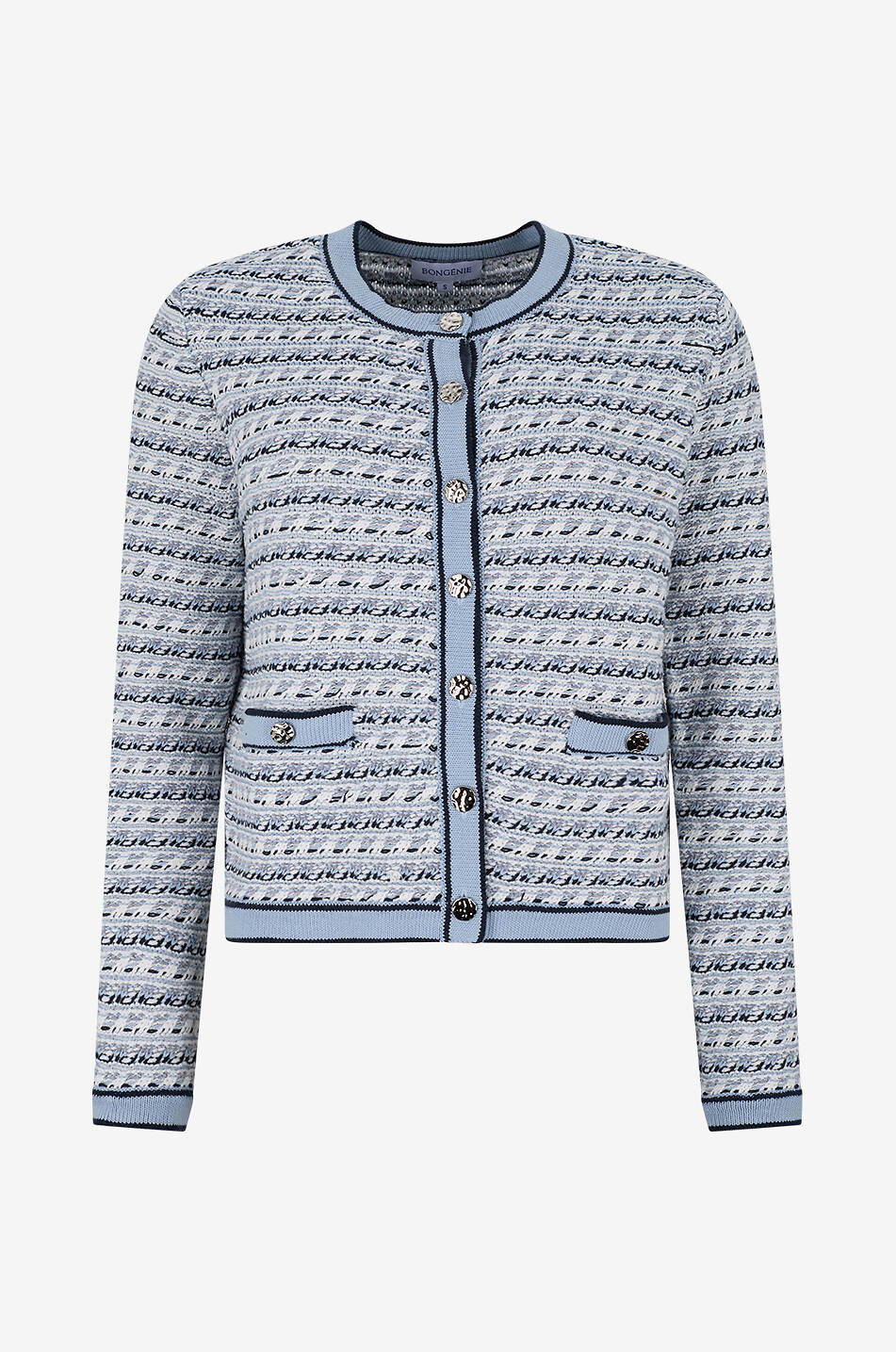 BONGÉNIE Cardigan à col rond en tweed de coton Femme MULTICOLORE 1