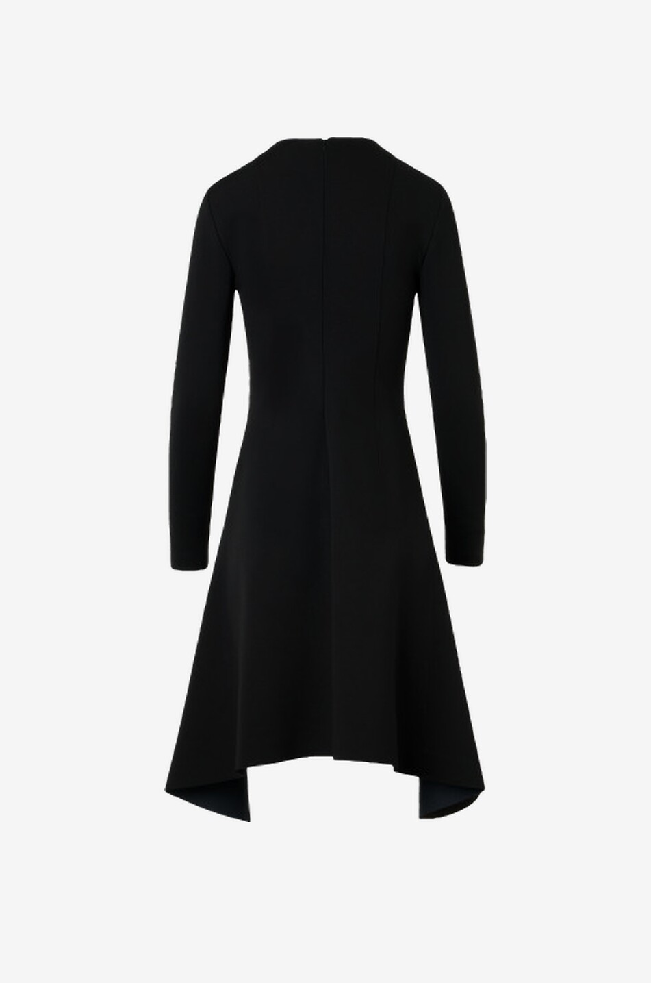 AKRIS PUNTO Flared asymmetric round-neck jersey dress Women BLACK 2