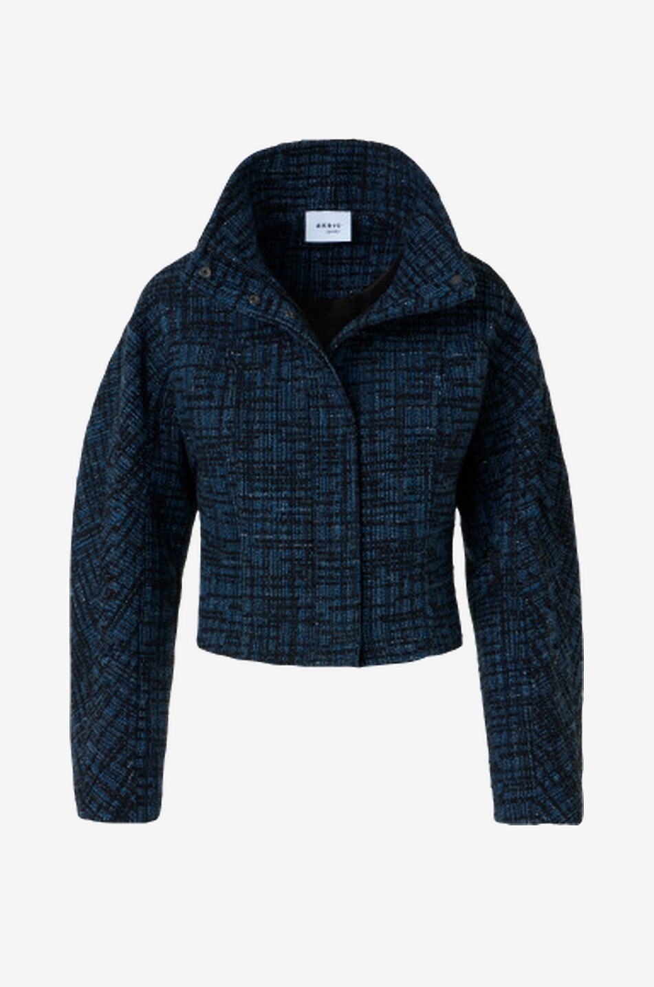 AKRIS PUNTO Veste ajustée à col montant en tweed de denim Femme BLEU MOYEN 9