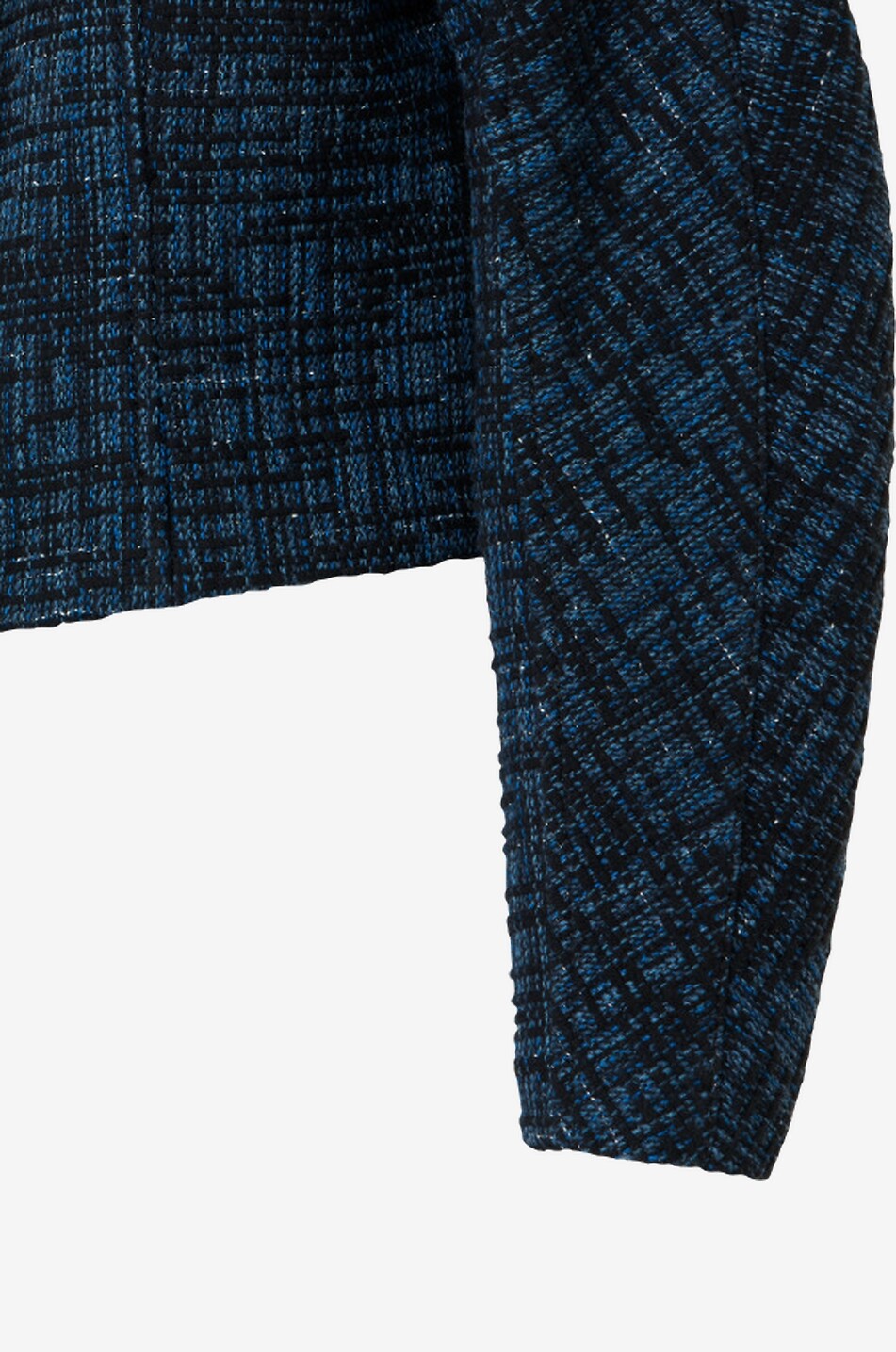 AKRIS PUNTO Veste ajustée à col montant en tweed de denim Femme BLEU MOYEN 7