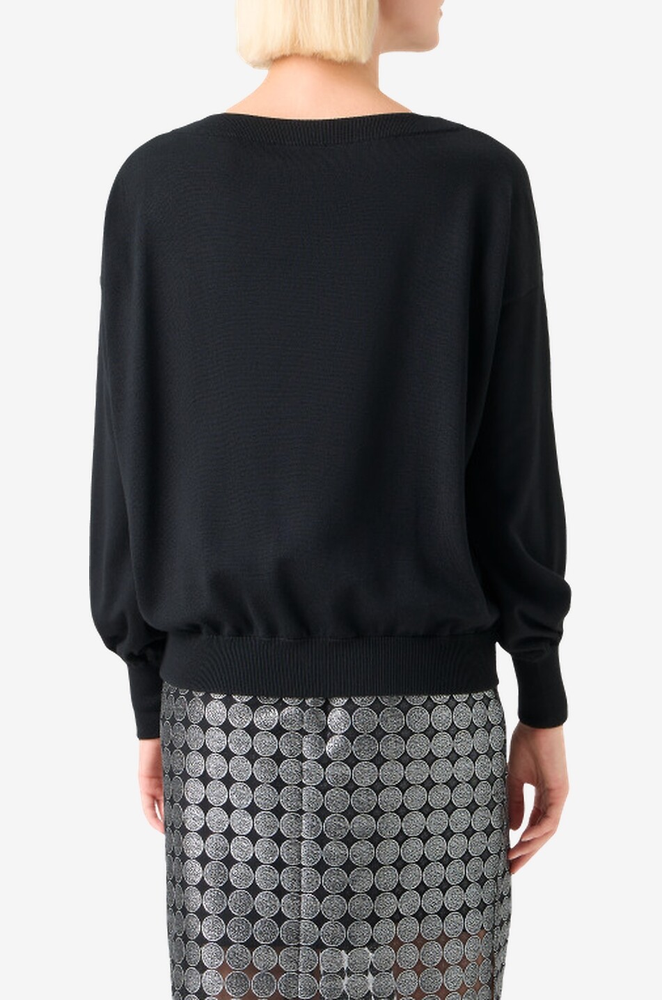 AKRIS PUNTO Pullover mit U-Boot-Ausschnitt aus Schurwolle Damen SCHWARZ 4