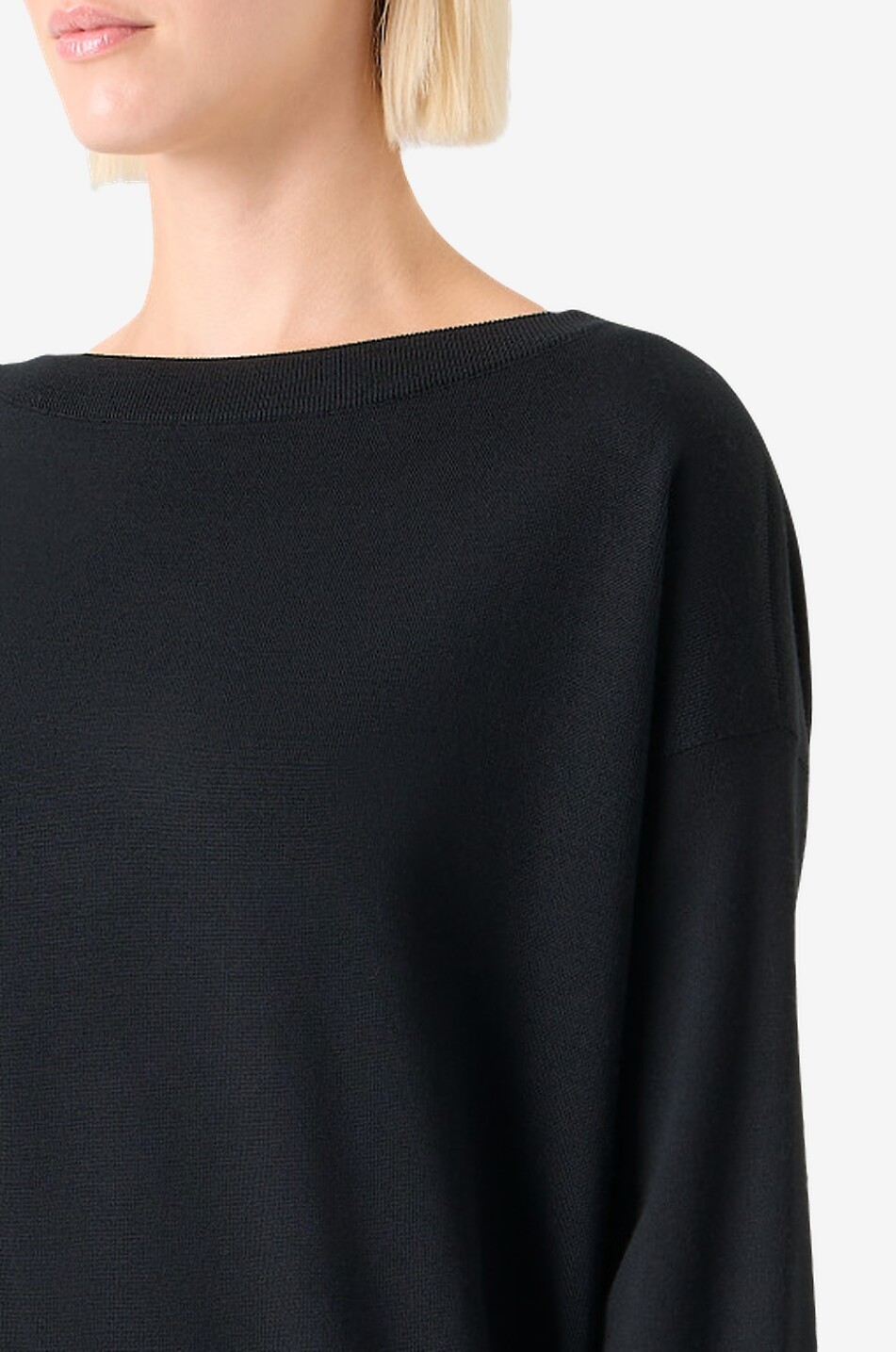 AKRIS PUNTO Pullover mit U-Boot-Ausschnitt aus Schurwolle Damen SCHWARZ 5