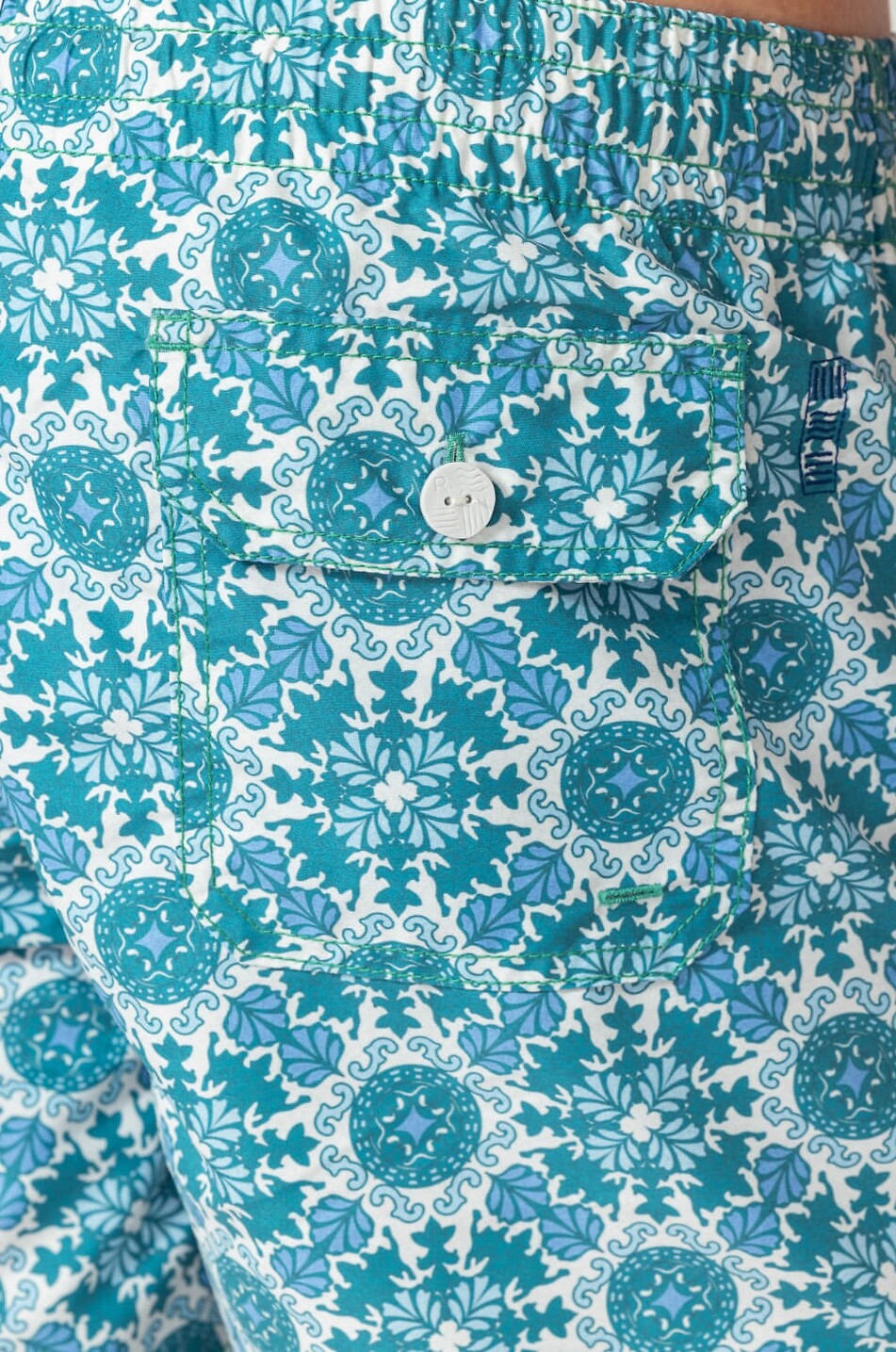 RIVEA Short de bain imprimé San Rocco Homme VERT 4