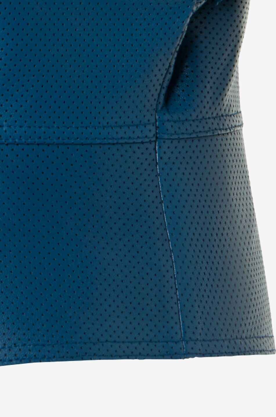 AKRIS PUNTO Short fitted perforated leather jacket Women DARK BLUE 9