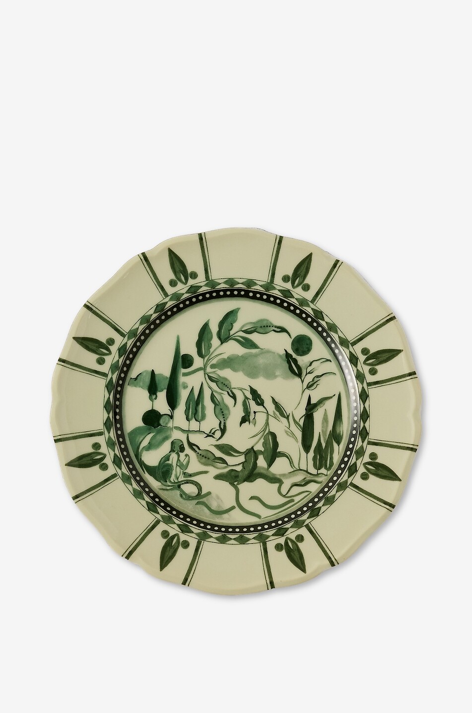 ASCHER Reverie Des Pins porcelain dessert plate Home GREEN 1