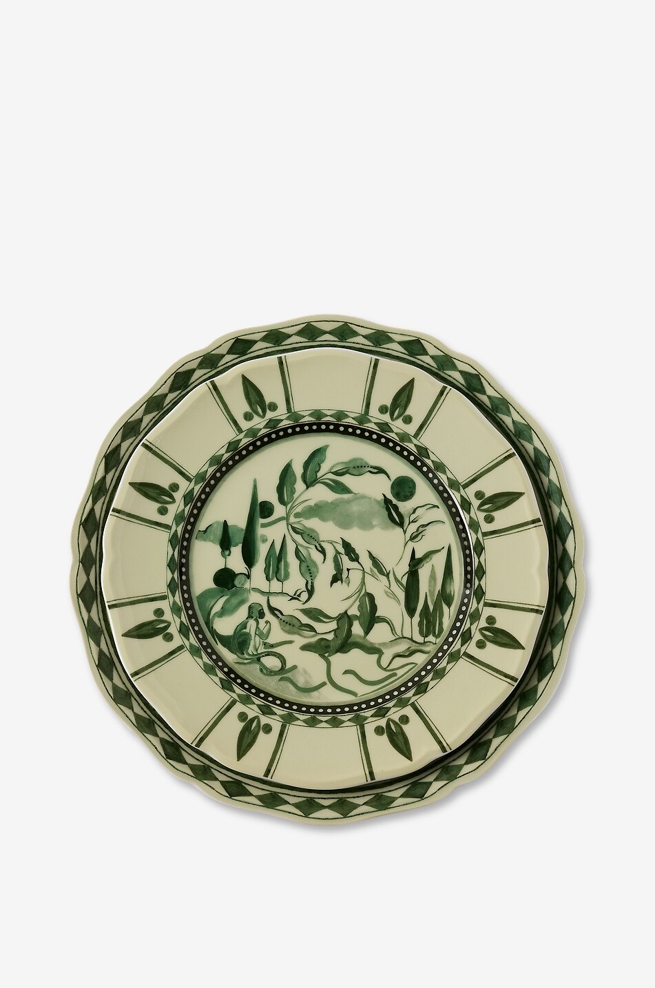 ASCHER Reverie Des Pins porcelain dessert plate Home GREEN 2
