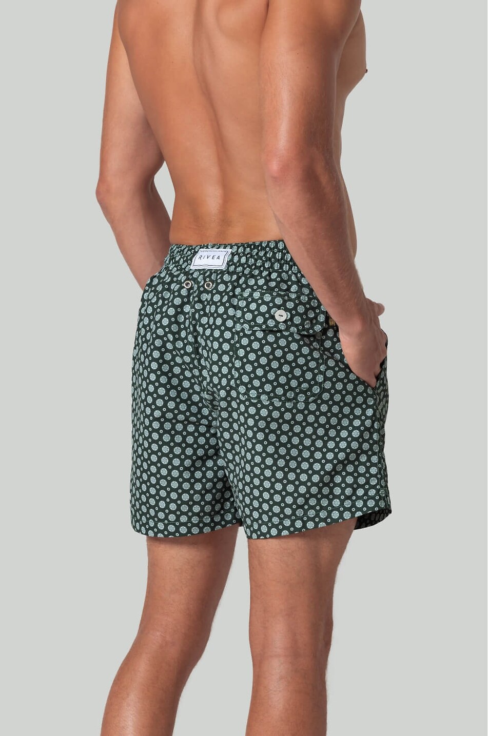 RIVEA Swimming shorts with printed pattern Men GREEN 4