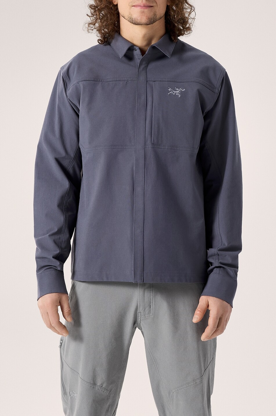 ARC'TERYX Surchemise en coton organique mélangé Cronin Homme GRIS FONCÉ 3