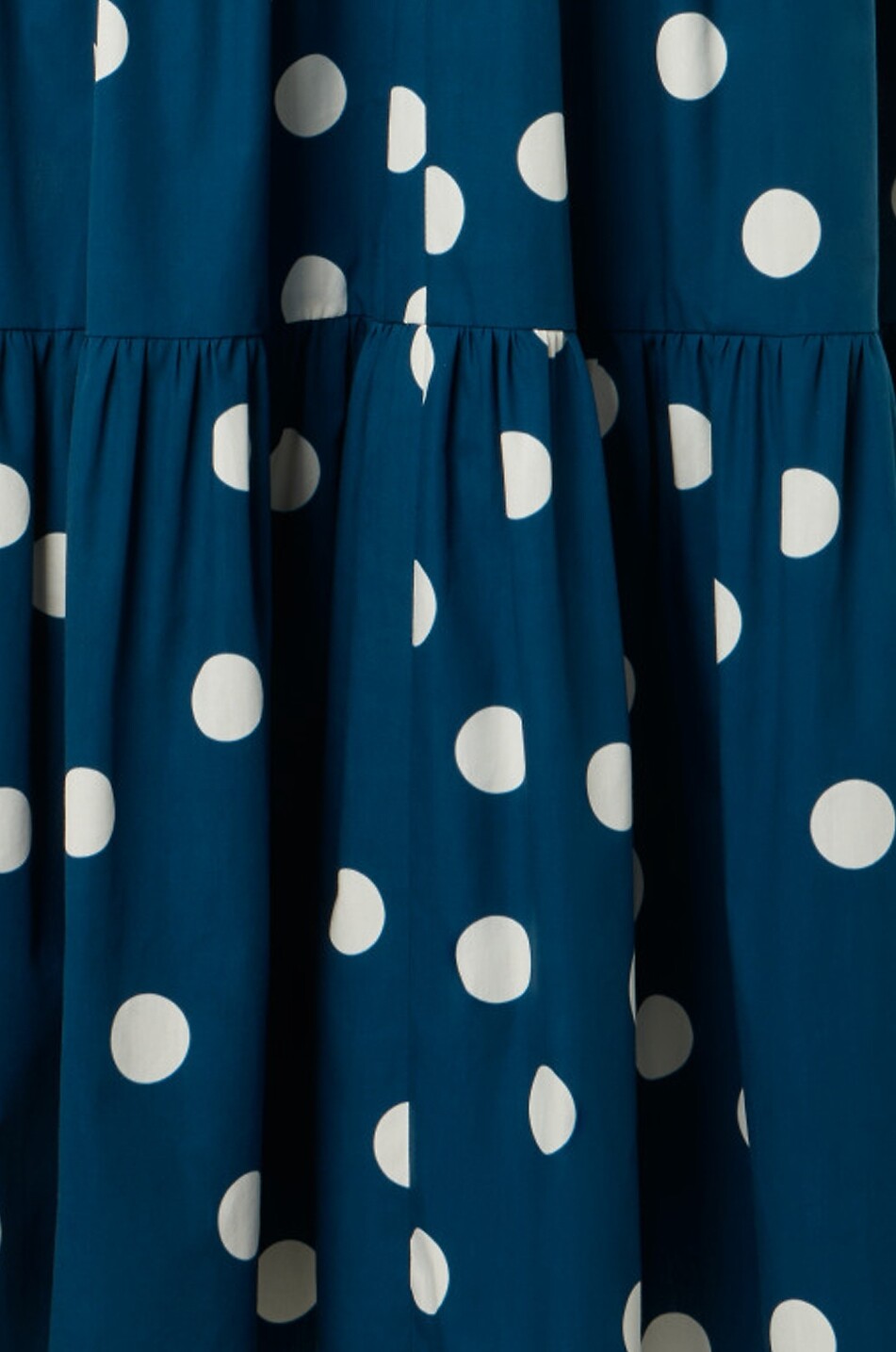 AKRIS PUNTO Long-sleeved belted polka dot cotton dress Women DARK BLUE 9