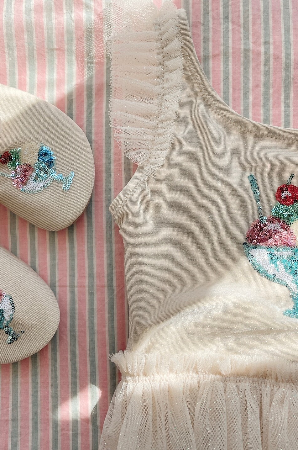 KONGES SLØJD Mädchen-Wasserschuhe aus Lurex mit Tüll und Pailletten Mädchen BEIGE 4