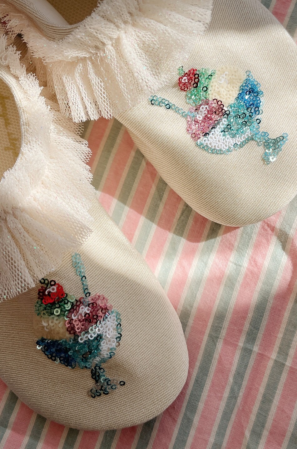 KONGES SLØJD Mädchen-Wasserschuhe aus Lurex mit Tüll und Pailletten Mädchen BEIGE 5