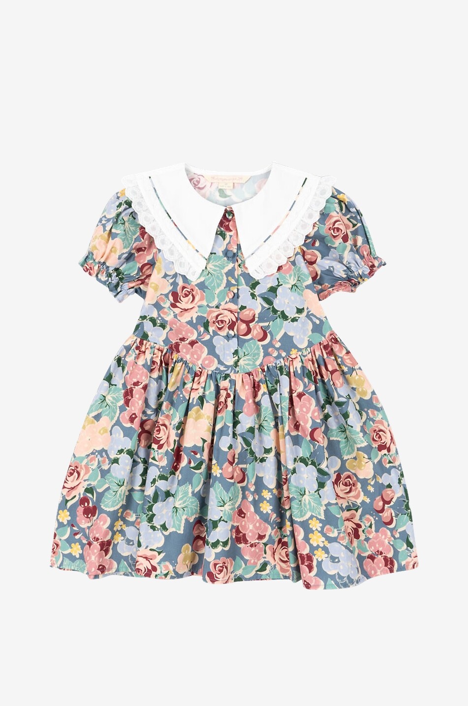 Robe en coton bio à col orné fille Coeur