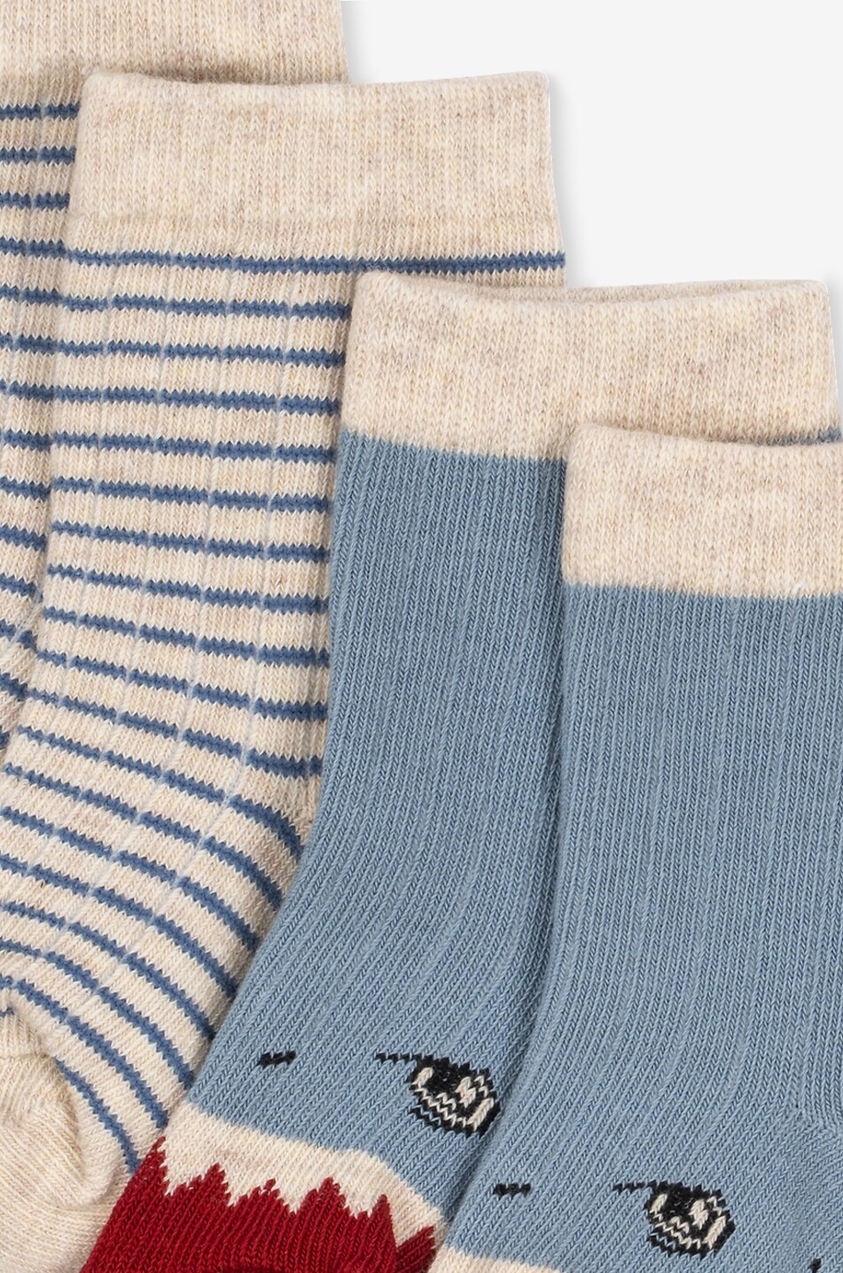 KONGES SLØJD Lot de 2 paires de chaussettes garçon Shark Rib Garçon BLEU 3