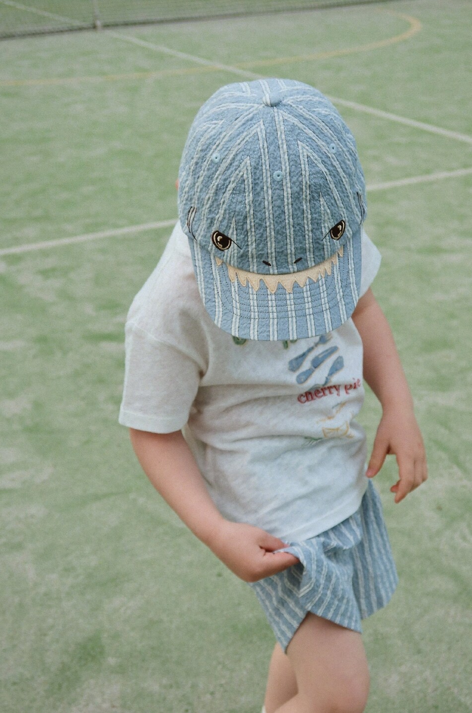 KONGES SLØJD Casquette en coton bio rayée garçon Elliot Garçon BLEU 4