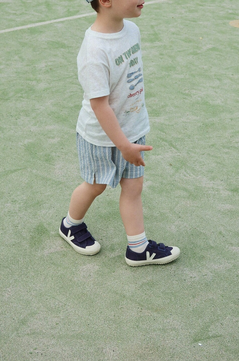 KONGES SLØJD Casquette en coton bio rayée garçon Elliot Garçon BLEU 5